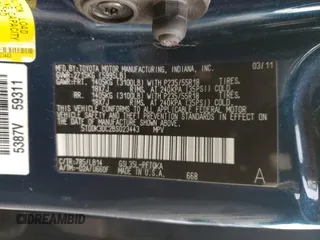 2011 Toyota Sienna XLE z VIN 5TDDK3DC2BS023443, wystawiony jako Copart lot #88552205 z przebiegiem Nie podano mil oraz Nie do naprawy • Non repairable. Historia ofert i sprzedaży dostępna na DreamBid. Obrazek 13.