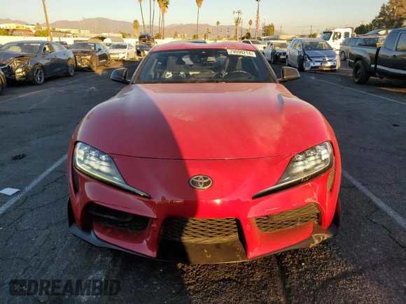 2021 Toyota GR Supra 3.0 with VIN WZ1DB0C02MW042357, listed as a Copart auction lot 79090214 with 29,215 mi miles and Salvage Title. Bid and sale history available at carsss.com. Image 5.