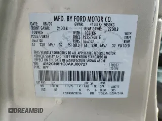 2010 Mercury Mariner Premier z VIN 4M2CN8HG0AKJ00727, wystawiony jako Copart lot #51244455 z przebiegiem 125 675 mil mil oraz Szkoda całkowita • Salvage title. Historia ofert i sprzedaży dostępna na DreamBid. Obrazek 14.