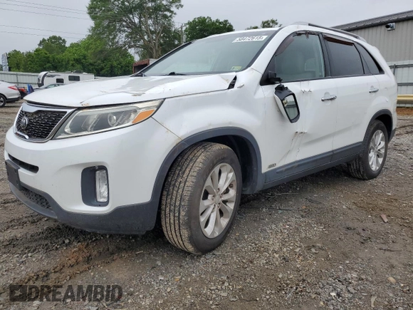 2014 Kia Sorento EX with VIN 5XYKUDA79EG445743, listed as a Copart auction lot 58472615 with 110,019 mi miles and Salvage title. Bid and sale history available at DreamBid. Image 1.