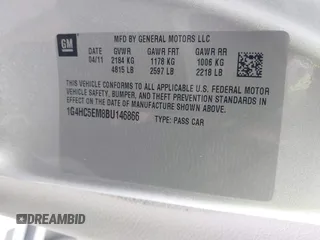 2011 Buick Lucerne CXL with VIN 1G4HC5EM8BU146866, listed as a IAAI auction lot 41793952 with 83,677 mi miles and . Bid and sale history available at carsss.com. Image 9.