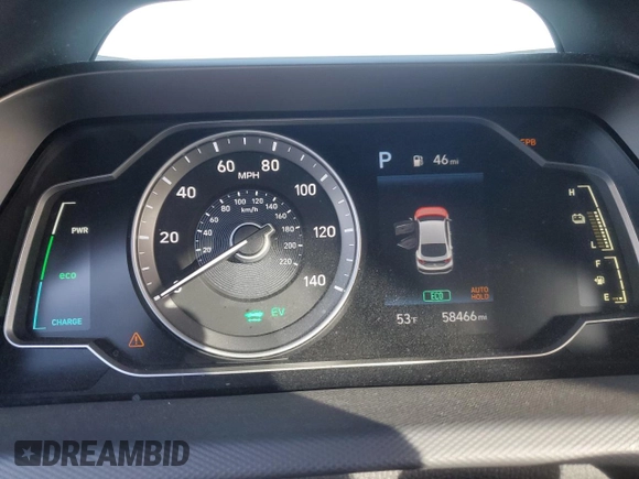 2022 Hyundai Ioniq Blue with VIN KMHC65LC2NU281311, listed as a Copart auction lot 44138945 with 58,466 mi miles and Salvage title. Bid and sale history available at DreamBid. Image 9.