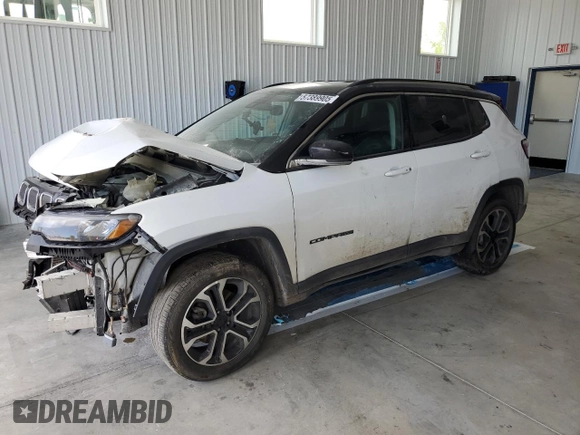 2022 Jeep Compass Limited with VIN 3C4NJDCB2NT114678, listed as a Copart auction lot 57389905 with 70,122 mi miles and Salvage title. Bid and sale history available at DreamBid. Image 1.