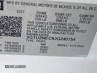 2018 GMC Sierra 1500 SLT z VIN 3GTU2NEC9JG240754, wystawiony jako IAAI lot #41890229 z przebiegiem 183 966 mil mil oraz . Historia ofert i sprzedaży dostępna na DreamBid. Obrazek 9.