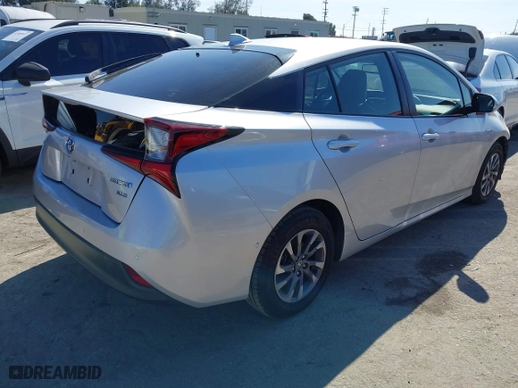 2019 Toyota Prius L Eco with VIN JTDKARFU5K3095256, listed as a IAAI auction lot 41594352 with 72,480 mi miles. Bid and sale history available at carsss.com. Image 4.