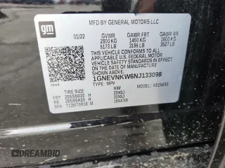 2022 Chevrolet Traverse High Country z VIN 1GNEVNKW6NJ133098, wystawiony jako Copart lot #59689065 z przebiegiem 52 627 mil mil oraz Czysty tytuł • Clean title. Historia ofert i sprzedaży dostępna na DreamBid. Obrazek 13.