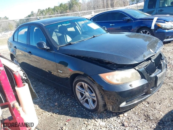 2008 BMW 3 Series 328xi with VIN WBAVC93538K043219, listed as a IAAI auction lot 41637764 with 193,147 mi miles. Bid and sale history available at carsss.com. Image 1.