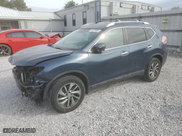 2015 Nissan Rogue SL with VIN 5N1AT2MV9FC811621, listed as a Copart auction lot 46576665 with 153,847 mi miles and Salvage Title. Bid and sale history available at carsss.com. Image 1.
