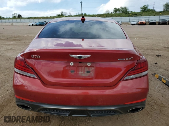 2020 Genesis G70 3.3T with VIN KMTG34LE6LU064126, listed as a Copart auction lot 58078495 with 57,903 mi miles and Salvage title. Bid and sale history available at DreamBid. Image 6.