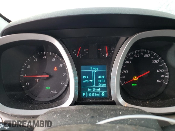 2016 Chevrolet Equinox LT with VIN 2GNFLFEK6G6175831, listed as a Copart auction lot 45569385 with 110,133 mi miles and Salvage Title. Bid and sale history available at DreamBid. Image 9.