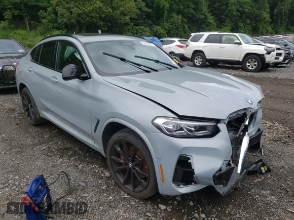 2022 BMW X4 M40i with VIN 5UX43DT07N9K16019, listed as a Copart auction lot 58804973 with 0 mi miles. Bid and sale history available at carsss.com. Image 4.
