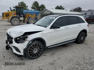 2020 Mercedes-Benz GLC with VIN W1N0G8DB1LF768294, listed as a Copart auction lot 44216365 with 50,709 mi miles and Salvage Title. Bid and sale history available at carsss.com. Image 1.