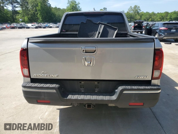 2019 Honda Ridgeline RTL-T with VIN 5FPYK3F67KB031672, listed as a Copart auction lot 55080205 with 106,912 mi miles and Salvage title. Bid and sale history available at DreamBid. Image 6.