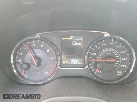 2020 Subaru WRX Limited with VIN JF1VA1J6XL9810124, listed as a Copart auction lot 62133775 with 55,243 mi miles and Salvage title. Bid and sale history available at DreamBid. Image 9.