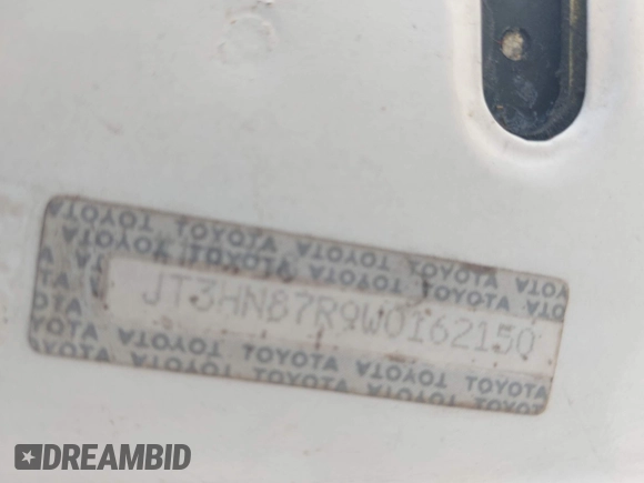 1998 Toyota 4Runner Limited with VIN JT3HN87R9W0162150, listed as a IAAI auction lot 42708949 with 250,089 mi miles and . Bid and sale history available at DreamBid. Image 9.