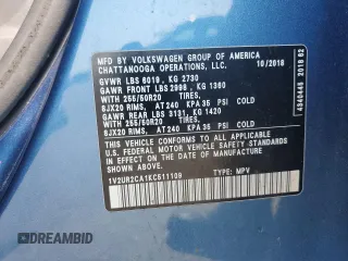2019 Volkswagen Atlas SE with VIN 1V2UR2CA1KC511109, listed as a Copart auction lot 61486975 with 165,182 mi miles and Salvage title. Bid and sale history available at DreamBid. Image 13.