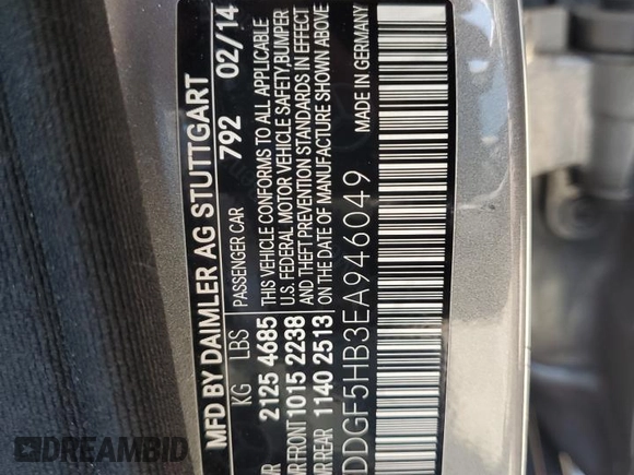 2014 Mercedes-Benz C 350 Sport с VIN WDDGF5HB3EA946049, выставлен на аукционе Copart как лот 64132535 с пробегом 122 937 миль миль и Списание • Salvage title. История ставок и продаж доступна на DreamBid. Изображение 12.