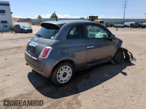 2013 FIAT 500 Pop with VIN 3C3CFFAR8DT539037, listed as a Copart auction lot 59787675 with 108,375 mi miles and Salvage title. Bid and sale history available at DreamBid. Image 3.