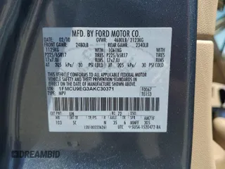 2010 Ford Escape Limited с VIN 1FMCU9EG3AKC30371, выставлен на аукционе Copart как лот 57637605 с пробегом 116 797 миль миль и Списание • Salvage title. История ставок и продаж доступна на DreamBid. Изображение 13.