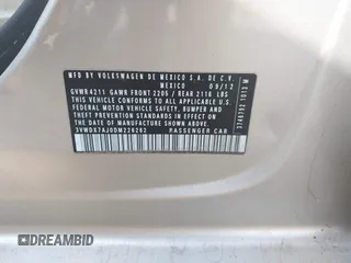 2013 Volkswagen Jetta SE с VIN 3VWDX7AJ0DM226262, выставлен на аукционе IAAI как лот 41622394 с пробегом 153 084 миль миль и . История ставок и продаж доступна на DreamBid. Изображение 9.