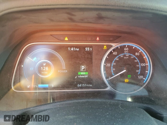 2019 Nissan LEAF SL Plus z VIN 1N4BZ1CPXKC308944, wystawiony jako Copart lot #83370044 z przebiegiem 64 151 mil mil oraz Szkoda całkowita • Salvage title. Historia ofert i sprzedaży dostępna na DreamBid. Obrazek 9.