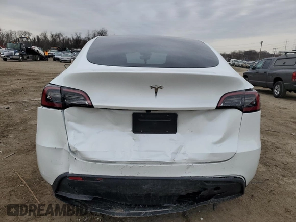 2025 Tesla Model Y Long Range with VIN 7SAYGDED1SF248427, listed as a Copart auction lot 43988825 with 1,891 mi miles and Salvage Title. Bid and sale history available at DreamBid. Image 6.