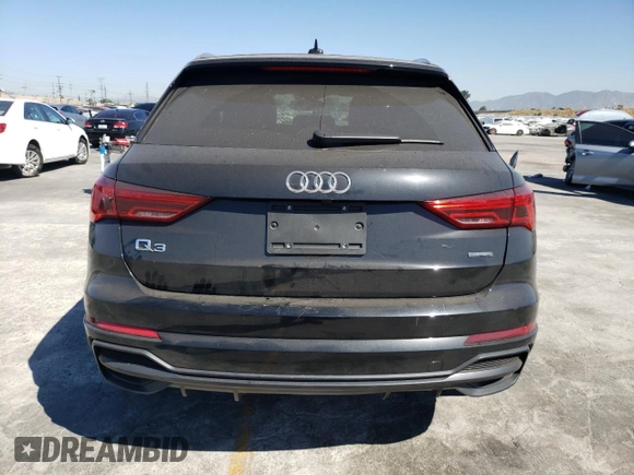 2021 Audi Q3 S line Premium with VIN WA1DECF39M1042148, listed as a Copart auction lot 59171333 with 13,894 mi miles and Salvage title. Bid and sale history available at DreamBid. Image 6.