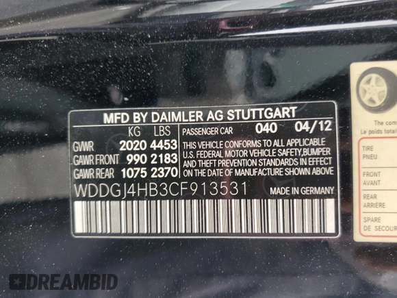 2012 Mercedes-Benz C 250 с VIN WDDGJ4HB3CF913531, выставлен на аукционе Copart как лот 60371295 с пробегом 155 451 миль миль и Чистый • Clean title. История ставок и продаж доступна на DreamBid. Изображение 12.