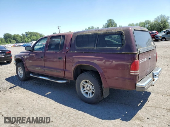 2001 Dodge Dakota z VIN 1B7GG2AZ41S152288, wystawiony jako Copart lot #59952635 z przebiegiem 167 721 mil mil oraz Czysty tytuł • Clean title. Historia ofert i sprzedaży dostępna na DreamBid. Obrazek 2.