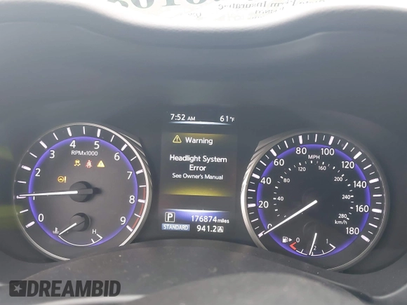 2015 Infiniti Q50 Premium z VIN JN1BV7AP9FM331131, wystawiony jako IAAI lot #41786108 z przebiegiem 176 874 mil mil oraz . Historia ofert i sprzedaży dostępna na DreamBid. Obrazek 7.