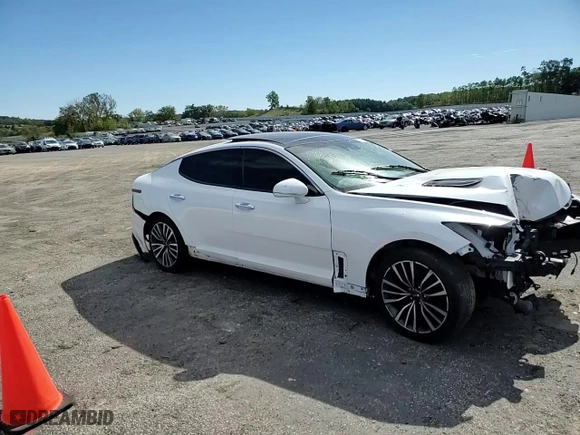 2018 Kia Stinger Premium with VIN KNAE25LA3J6015573, listed as a Copart auction lot 74701174 with 0 mi miles and Non Repairable. Bid and sale history available at carsss.com. Image 10.