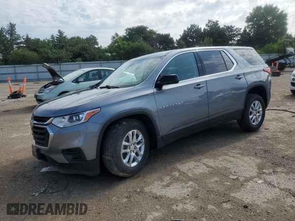 2020 Chevrolet Traverse LS with VIN 1GNERFKW4LJ185840, listed as a Copart auction lot 61645455 with 47,682 mi miles and Salvage title. Bid and sale history available at DreamBid. Image 1.