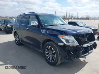2020 Nissan Armada SL with VIN JN8AY2ND4L9108176, listed as a IAAI auction lot 41590846 with 115,588 mi miles. Bid and sale history available at carsss.com. Image 1.