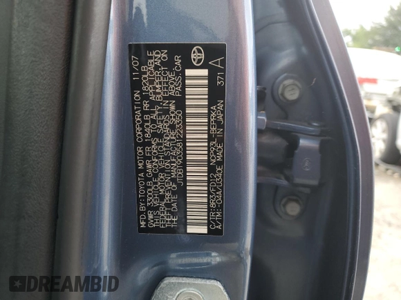 2008 Toyota Yaris with VIN JTDBT903581223350, listed as a Copart auction lot 66196164 with 137,377 mi miles and Salvage Title. Bid and sale history available at carsss.com. Image 12.