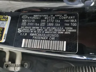 2020 Hyundai Venue SEL z VIN KMHRC8A33LU026655, wystawiony jako Copart lot #54614025 z przebiegiem 73 621 mil mil oraz Szkoda całkowita • Salvage title. Historia ofert i sprzedaży dostępna na DreamBid. Obrazek 12.