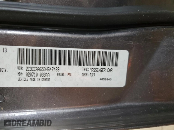 2013 Chrysler 300 with VIN 2C3CCAAG5DH647439, listed as a Copart auction lot 49911115 with 181,746 mi miles and Salvage Title. Bid and sale history available at carsss.com. Image 12.