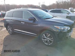 2014 Infiniti QX60 with VIN 5N1AL0MM9EC543096, listed as a IAAI auction lot 41909546 with 128,479 mi miles. Bid and sale history available at carsss.com. Image 1.