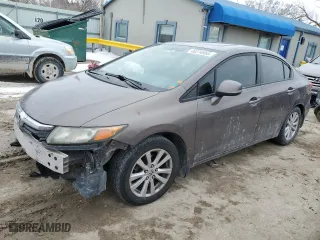2012 Honda Civic Sdn EX-L with VIN 2HGFB2F99CH518972, listed as a Copart auction lot 46274955 with 200,758 mi miles and Salvage Title. Bid and sale history available at carsss.com. Image 1.