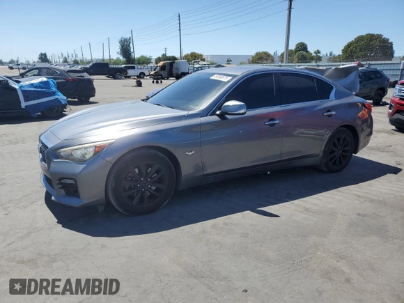 2017 Infiniti Q50 2.0t Premium with VIN JN1CV7AR2HM682617, listed as a Copart auction lot 49390875 with 152,586 mi miles and Salvage Title. Bid and sale history available at carsss.com. Image 1.