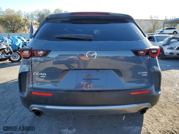 2023 Mazda CX-50 2.5 Turbo with VIN 7MMVABXY1PN139996, listed as a Copart auction lot 85323634 with 21,852 mi miles and Salvage Title. Bid and sale history available at carsss.com. Image 6.