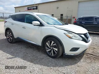 2015 Nissan Murano Platinum z VIN 5N1AZ2MG5FN204541, wystawiony jako IAAI lot #42225020 z przebiegiem 145 900 mil mil oraz . Historia ofert i sprzedaży dostępna na DreamBid. Obrazek 1.