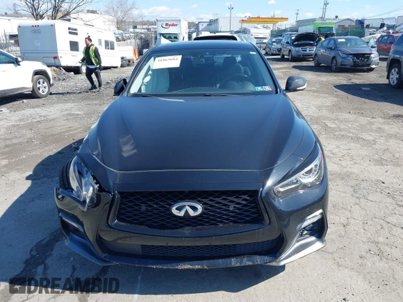 2018 Infiniti Q50 3.0t LUXE with VIN JN1EV7AP1JM355865, listed as a IAAI auction lot 41863684 with 84,336 mi miles. Bid and sale history available at carsss.com. Image 12.
