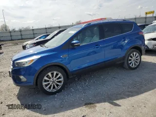 2017 Ford Escape Titanium with VIN 1FMCU9J9XHUA93760, listed as a Copart auction lot 50472375 with 104,247 mi miles and Salvage Title. Bid and sale history available at carsss.com. Image 1.