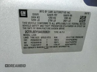 2010 GMC Terrain SLE-2 z VIN 2CTFLEEY5A6359631, wystawiony jako Copart lot #75246424 z przebiegiem 168 276 mil mil oraz Szkoda całkowita • Salvage title. Historia ofert i sprzedaży dostępna na DreamBid. Obrazek 13.