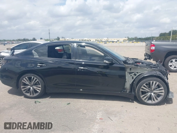 2024 Infiniti Q50 Sensory with VIN JN1EV7CP2RM601184, listed as a IAAI auction lot 41905917 with 3,448 mi miles and . Bid and sale history available at DreamBid. Image 14.