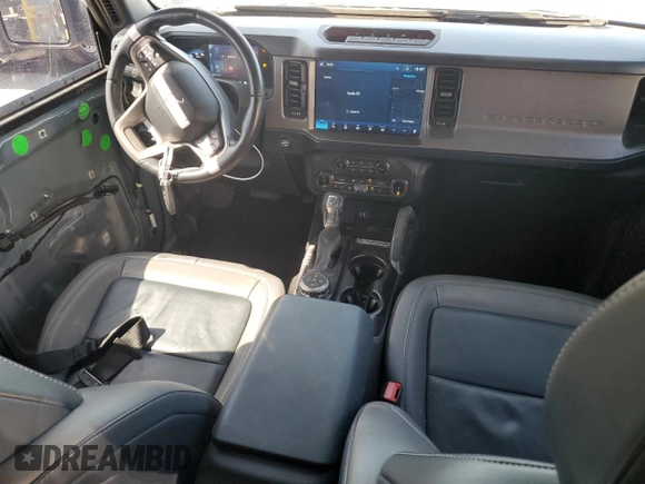 2022 Ford Bronco with VIN 1FMEE5DP3NLB62749, listed as a Copart auction lot 52227435 with 59,444 mi miles and Salvage Title. Bid and sale history available at DreamBid. Image 8.