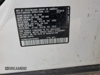 2019 Volkswagen Atlas SE z VIN 1V2UR2CA5KC530987, wystawiony jako Copart lot #45872945 z przebiegiem Nie podano mil oraz Szkoda całkowita • Salvage title. Historia ofert i sprzedaży dostępna na DreamBid. Obrazek 14.