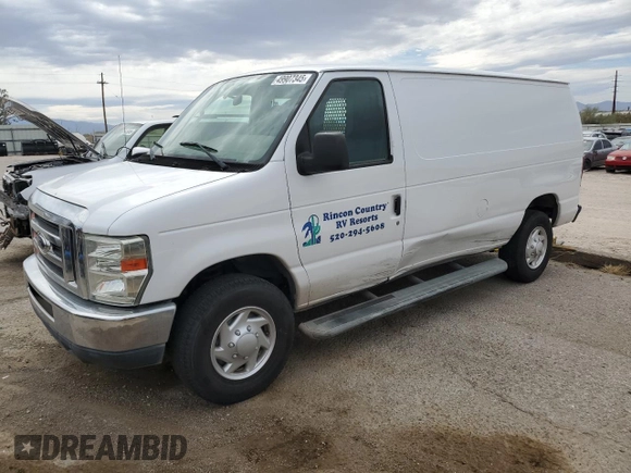 2014 Ford Econoline Cargo Commercial with VIN 1FTNE2EW3EDA13891, listed as a Copart auction lot 49907345 with 68,403 mi miles and Salvage title. Bid and sale history available at DreamBid. Image 1.