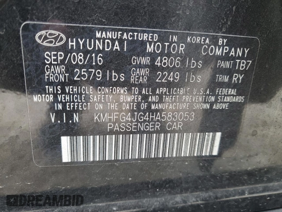 2017 Hyundai Azera с VIN KMHFG4JG4HA583053, выставлен на аукционе Copart как лот 82543874 с пробегом 120 238 миль миль и Чистый • Clean title. История ставок и продаж доступна на DreamBid. Изображение 12.