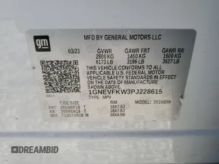 2023 Chevrolet Traverse LS with VIN 1GNEVFKW3PJ228615, listed as a Copart auction lot 72365384 with 0 mi miles and Salvage Title. Bid and sale history available at carsss.com. Image 14.